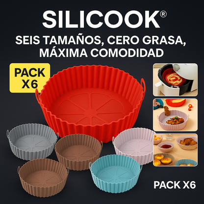 SILICOOK® SEIS TAMAÑOS, CERO GRASA, MAXIMA COMODIDAD