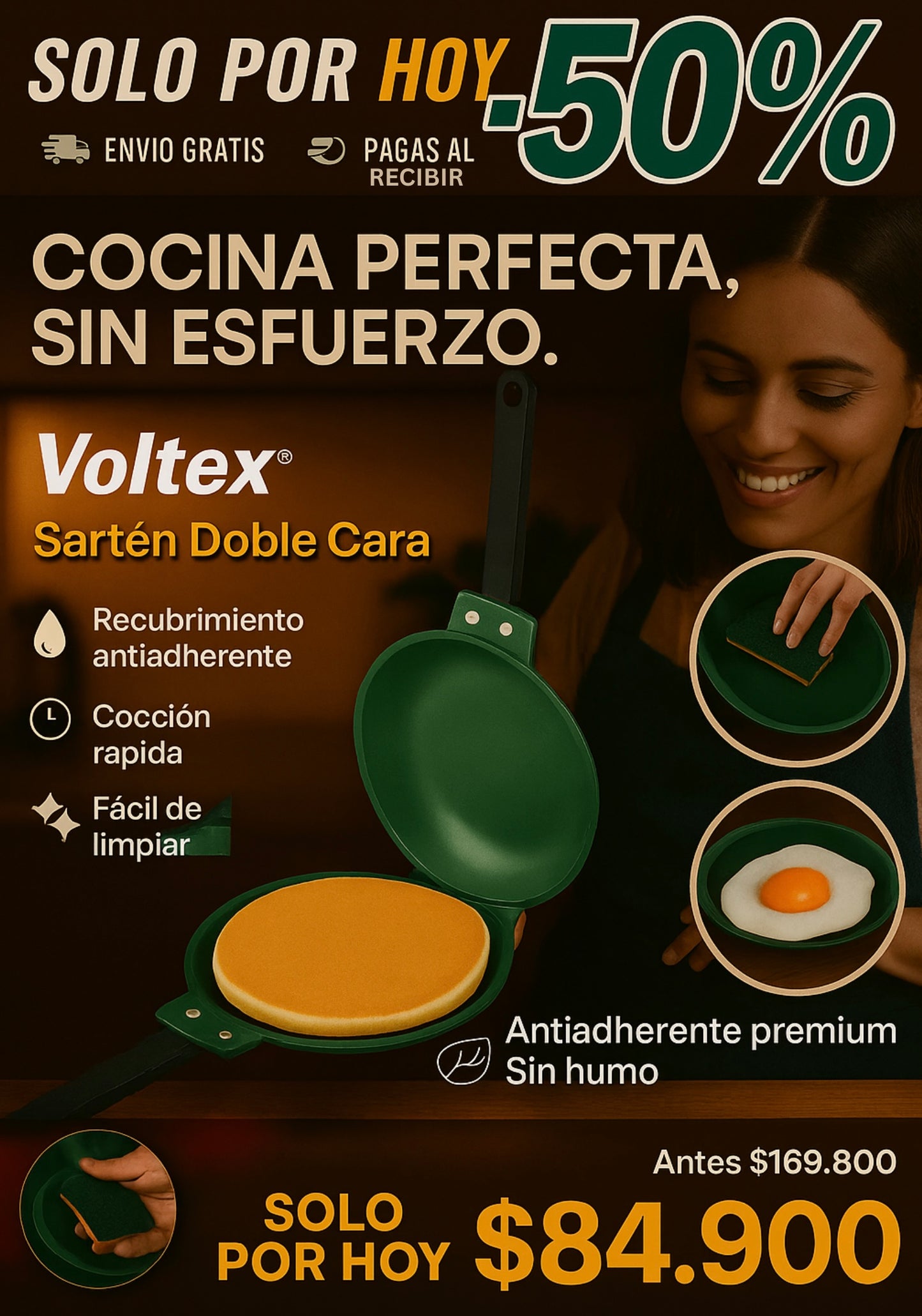 VOLTEX® SARTEN DOBLE ANTIADHERENTE