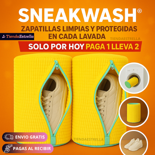 2X1 SNEAKWASH® ZAPATILLAS LIMPIAS Y PROTEGIDAS EN CADA LAVADO